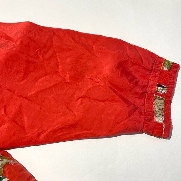 Vintage EVR Div Rousso Apparel Group Red Silk Print Quilted Sleeves Jacket Sz M - Picture 11 of 11